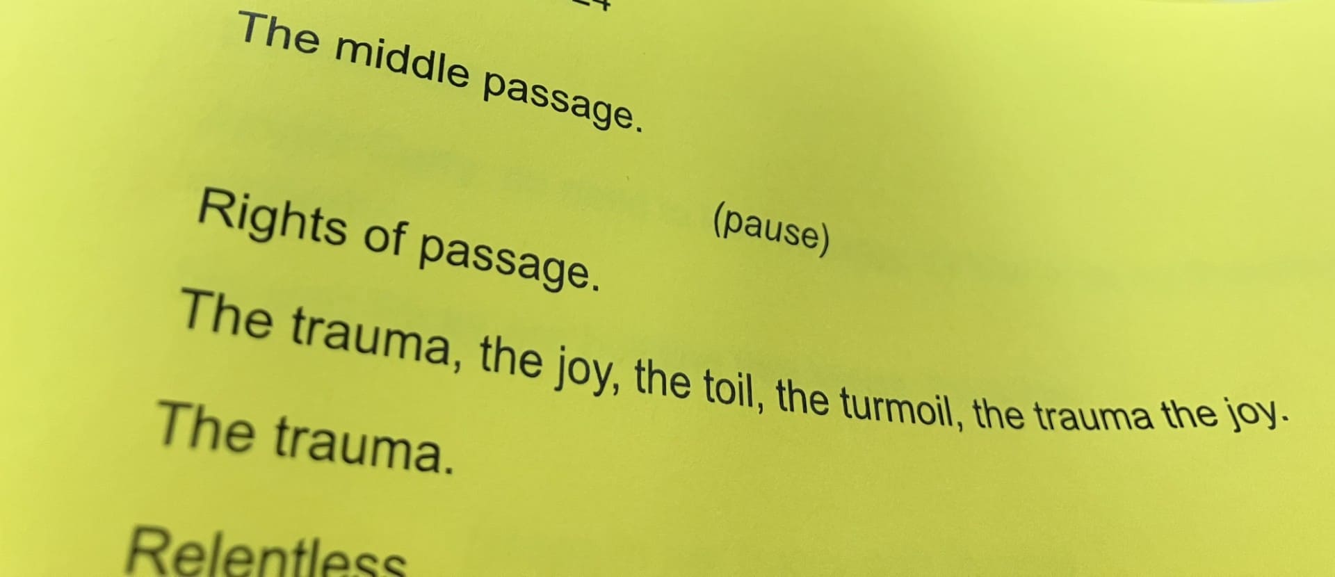 The page of a script